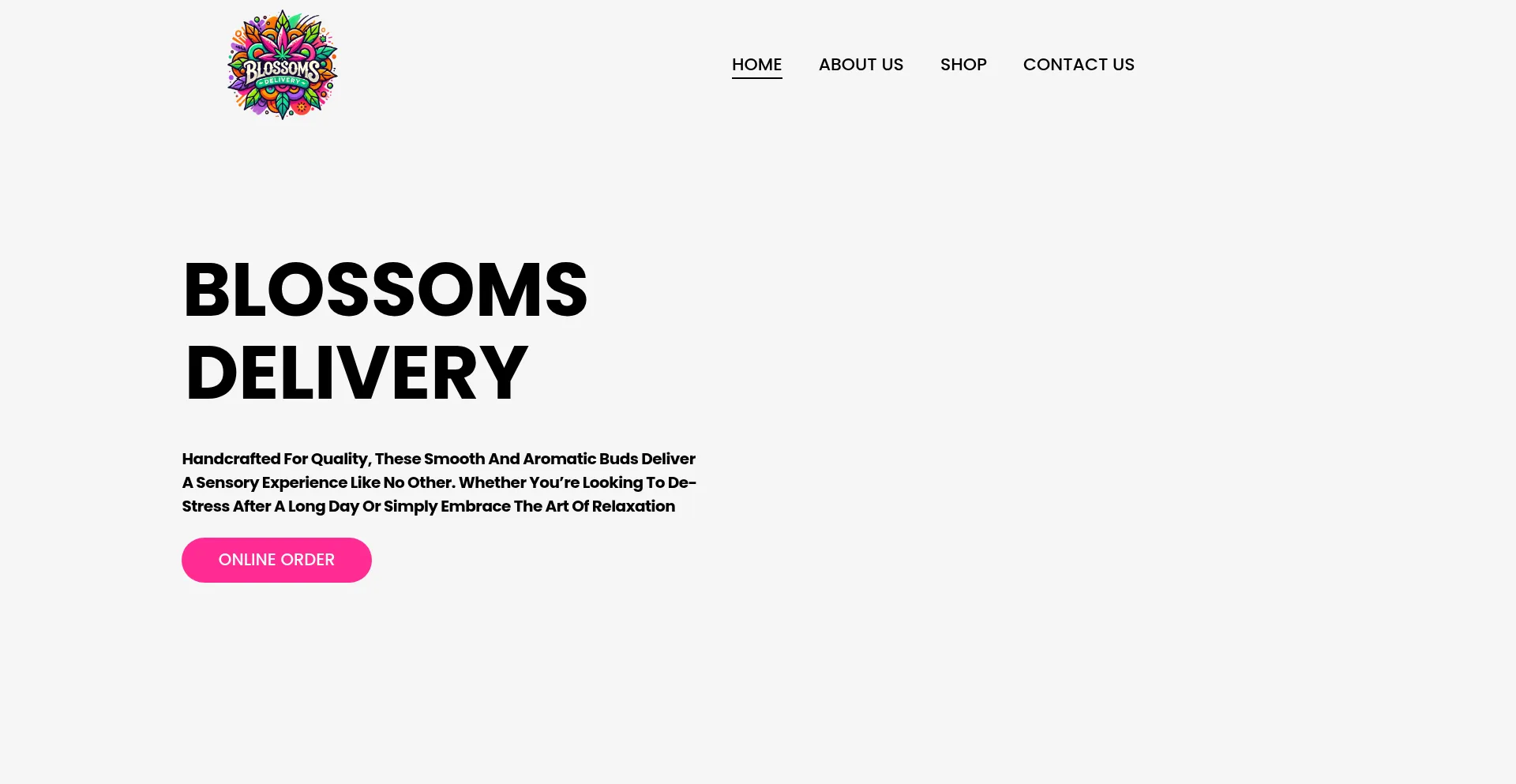 Website screenshot of Blossomsdelivery.com