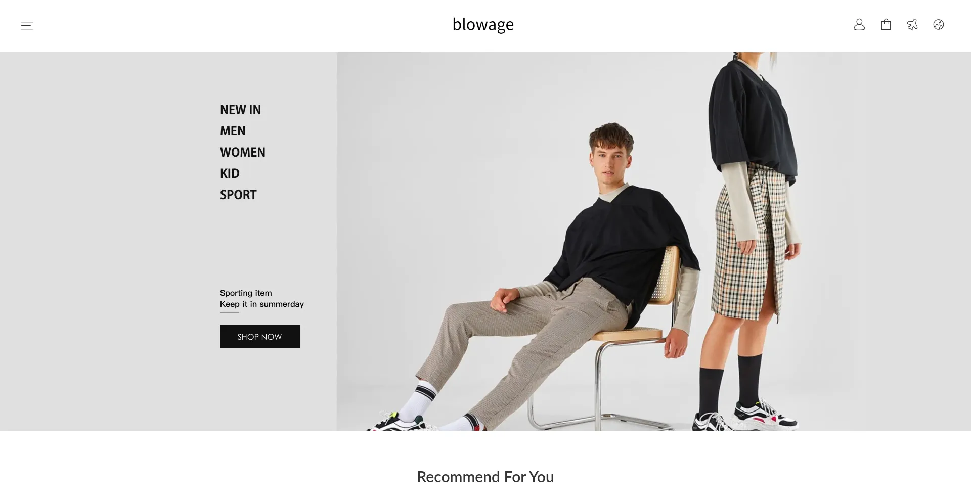 Website screenshot of Blowage.com