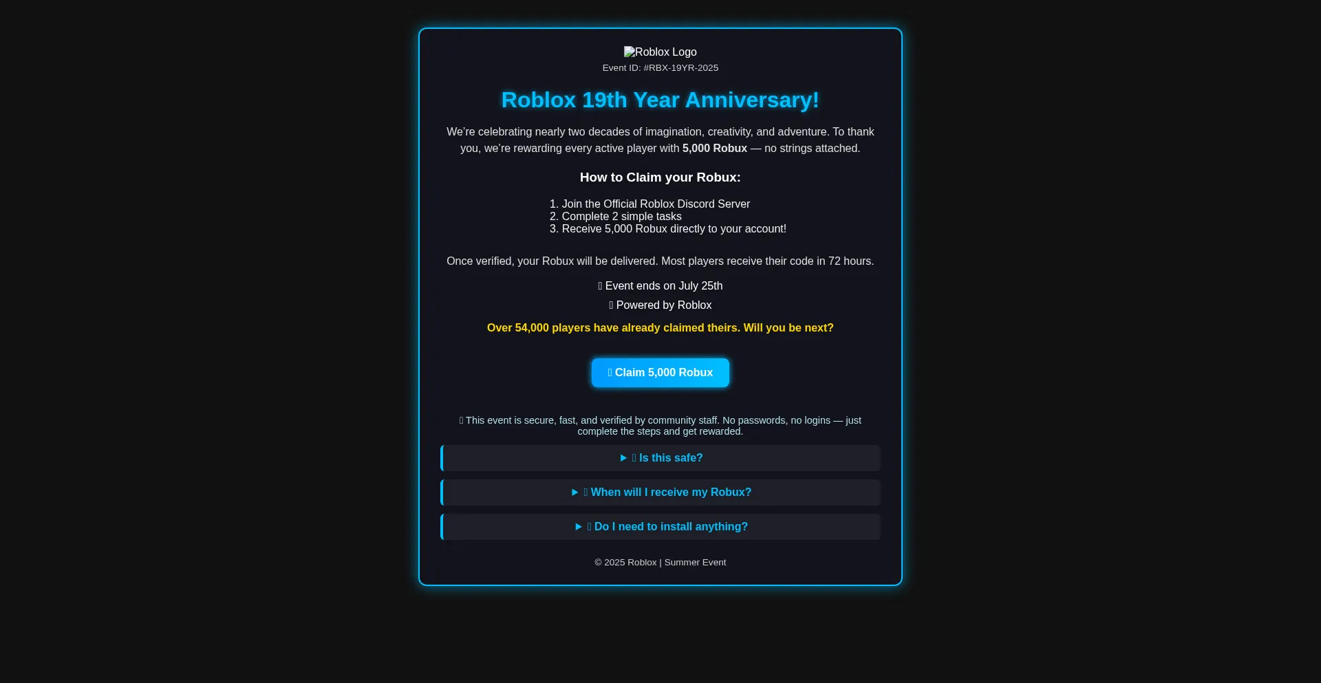 Website screenshot of Bloxparty.org