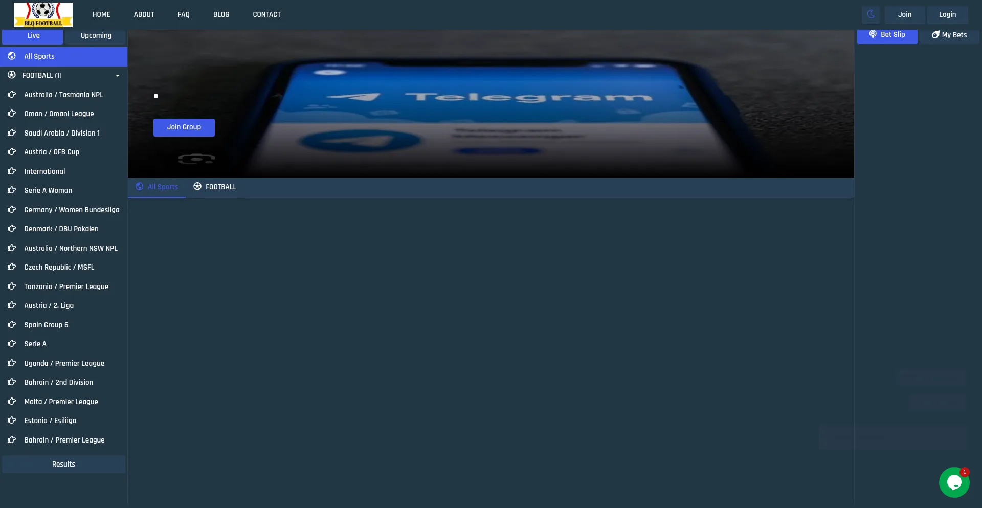 Website screenshot of Blqbetting.com