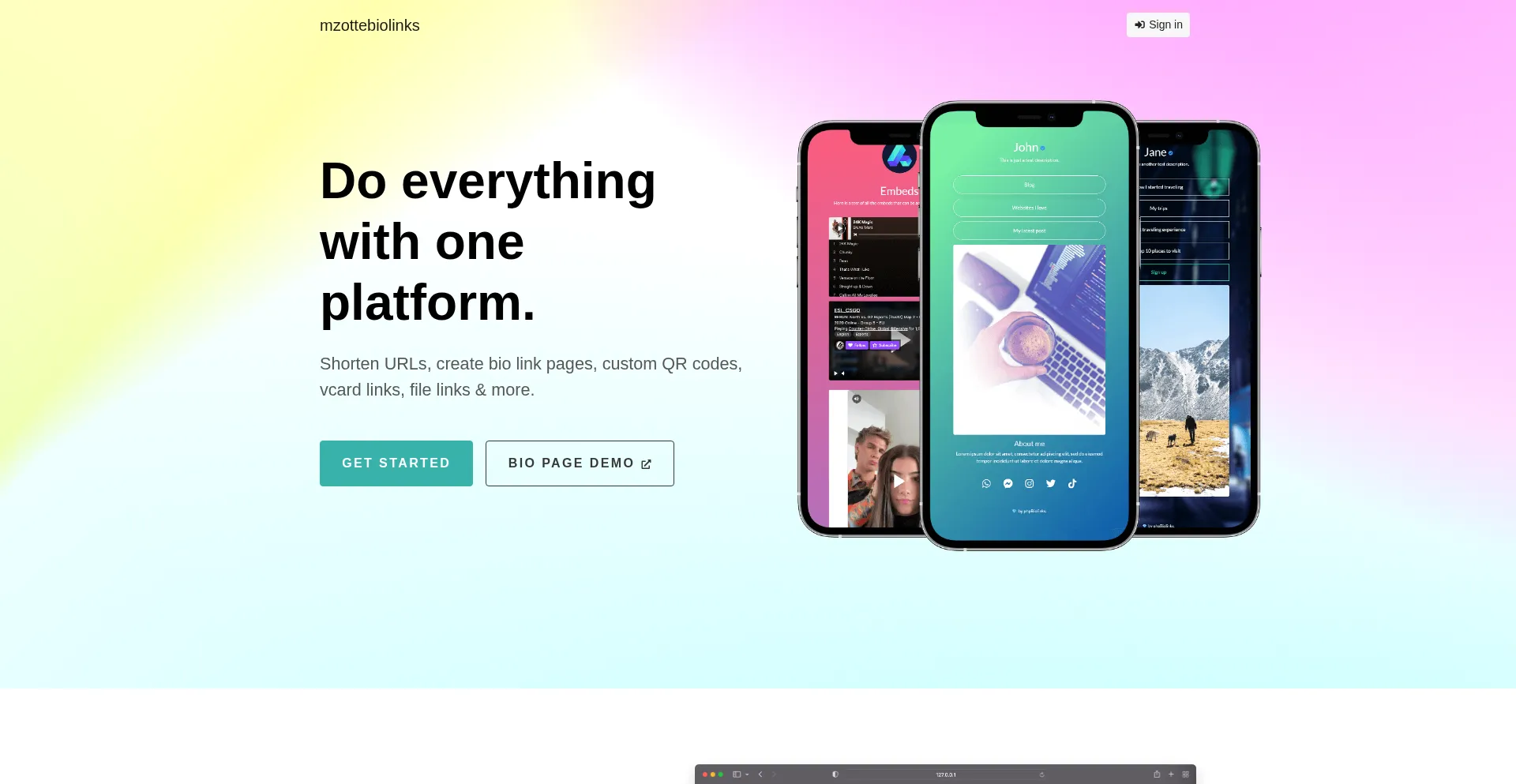 Website screenshot of Blty.ke