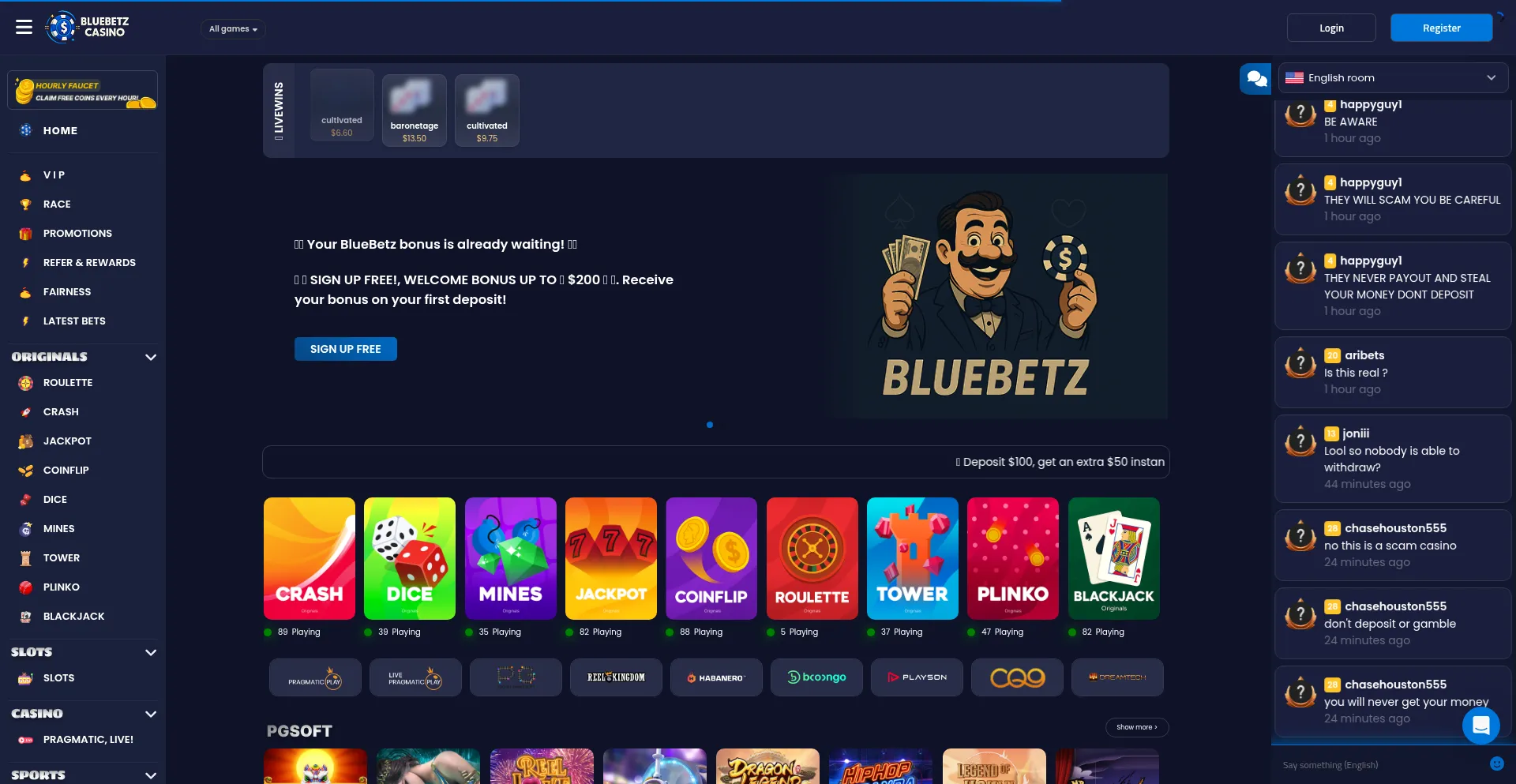 Bluebetz.net Screenshot