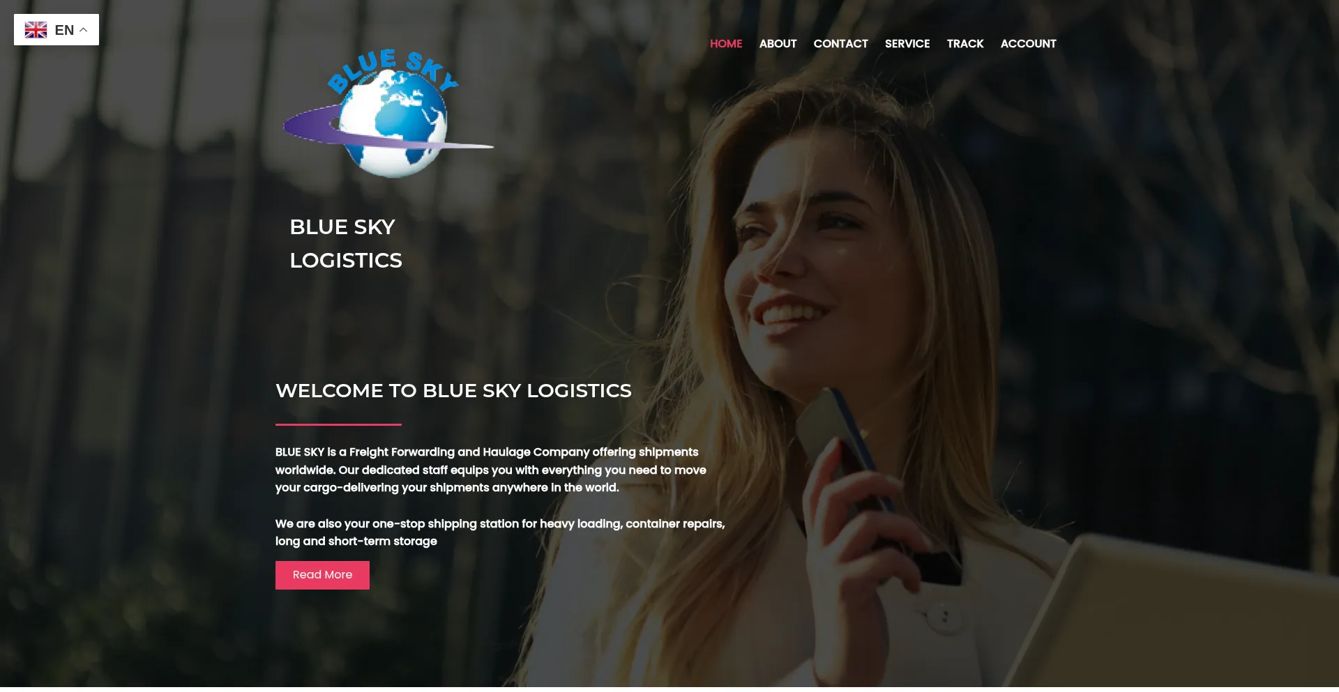 Website screenshot of Blueskycargoes.com