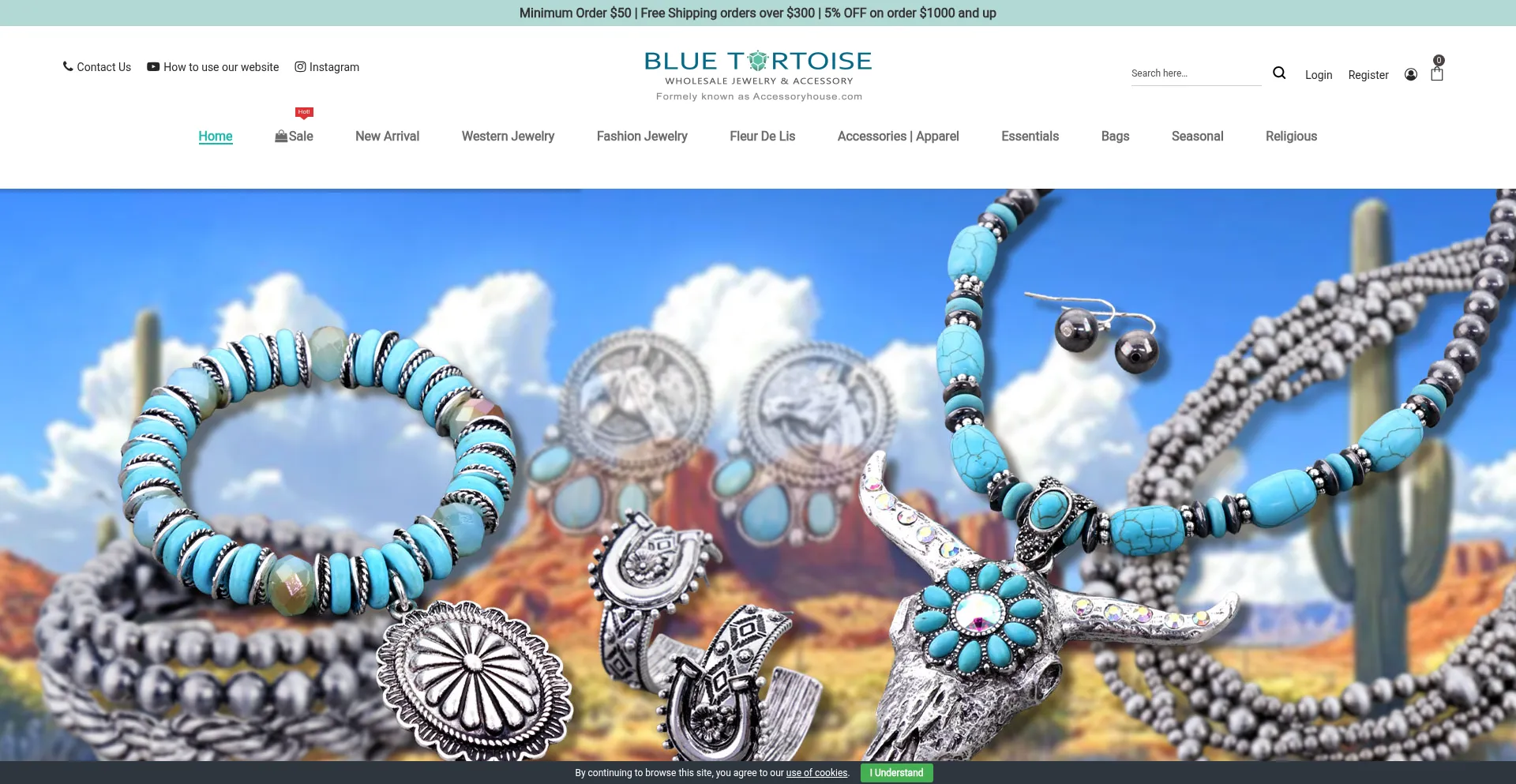 Website screenshot of Bluetortoisewholesale.com