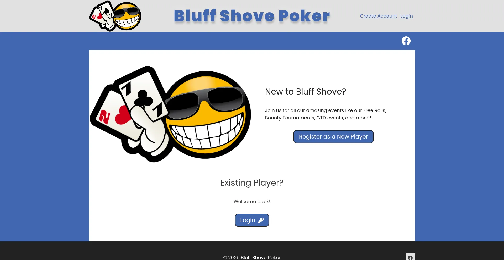 Website screenshot of Bluffshove.com