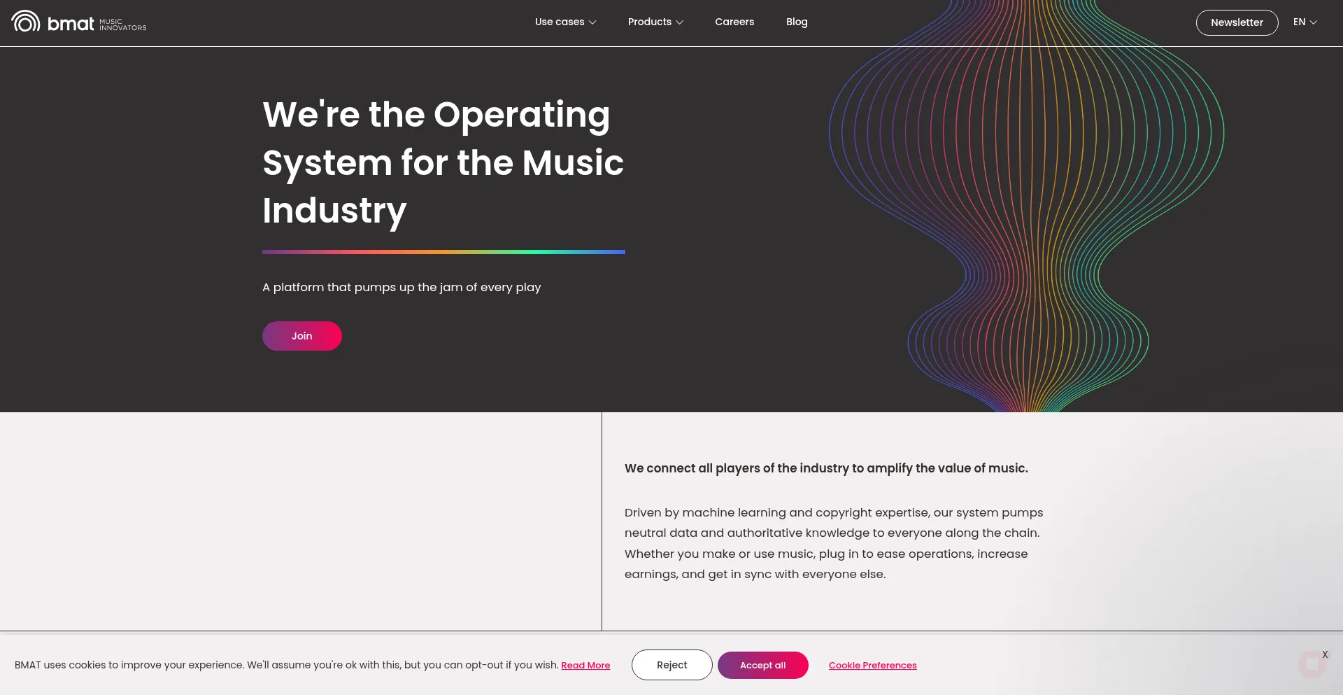 Website screenshot of Bmat.com