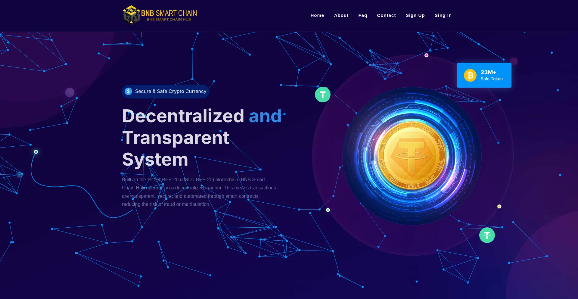 Website screenshot of Bnbsmartchainhub.com