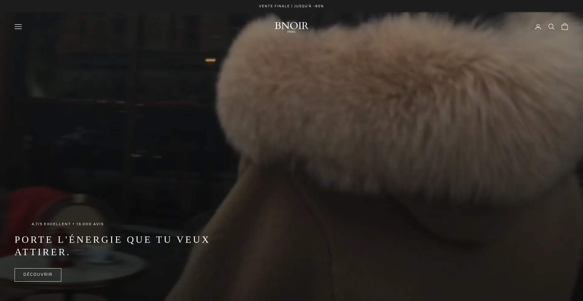 Website screenshot of Bnoir.fr