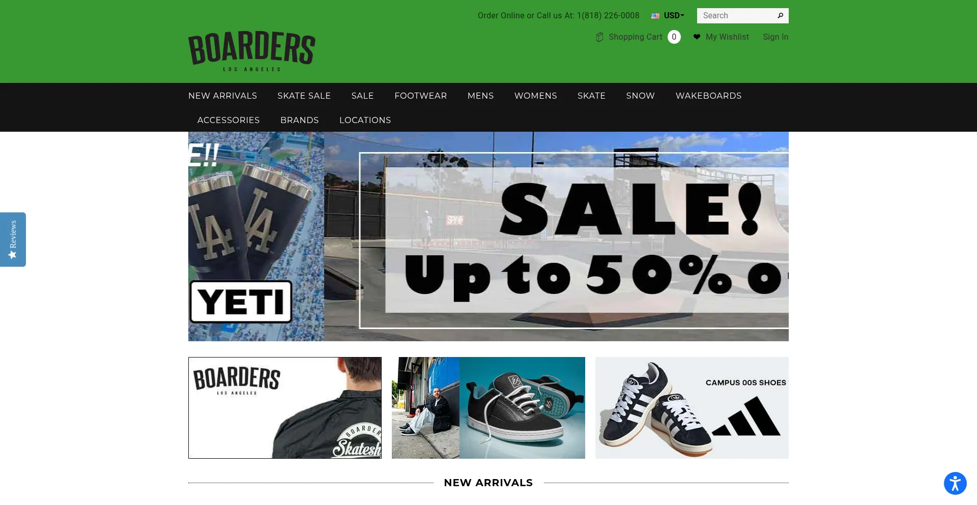 Website screenshot of Boardersla.com