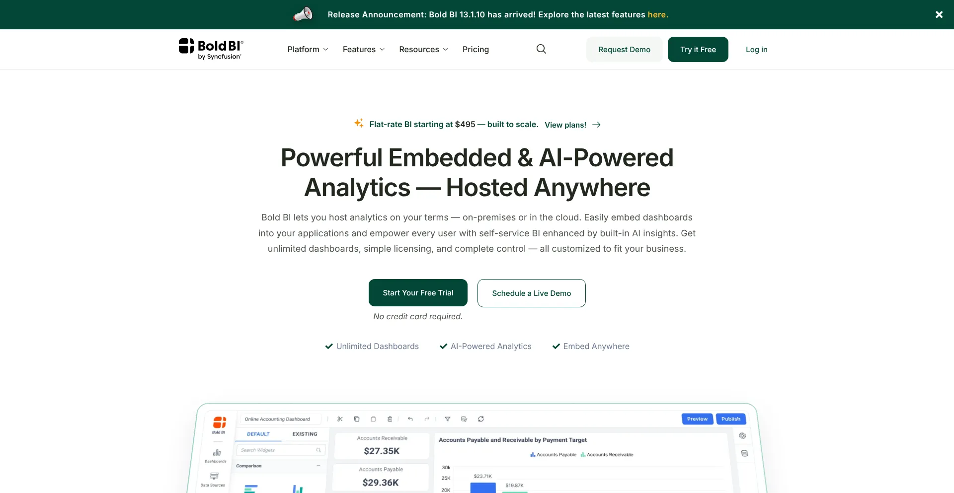 Website screenshot of Boldbi.com