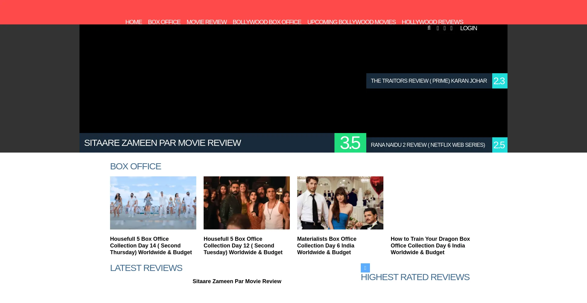 Website screenshot of Bollymoviereviewz.com