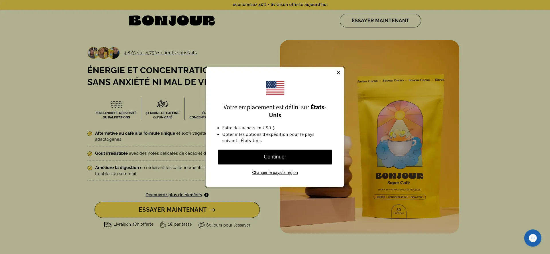 Website screenshot of Bonjourdrink.co