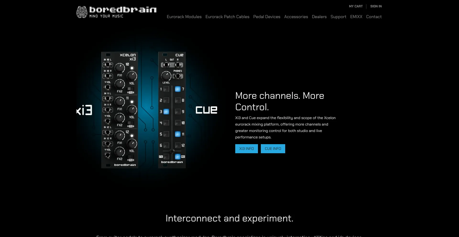 Website screenshot of Boredbrainmusic.com