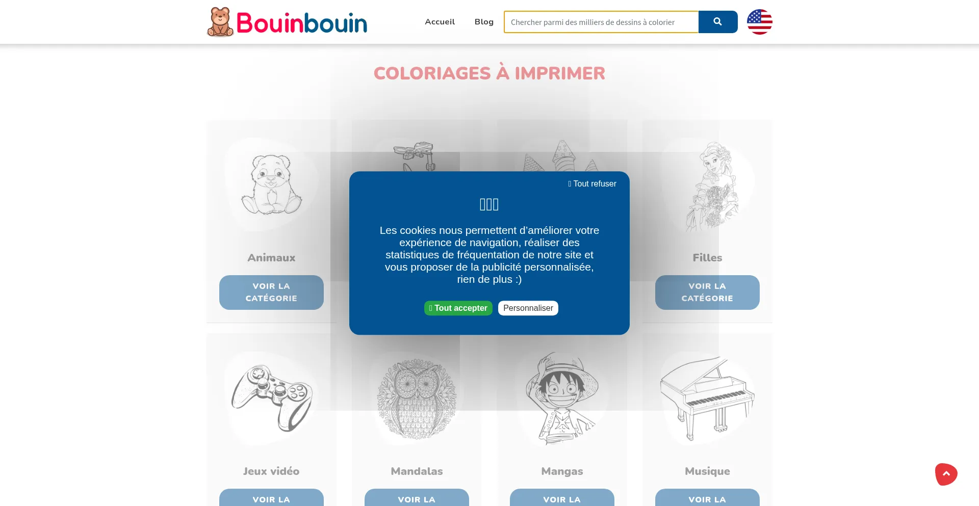 Website screenshot of Bouinbouin.com