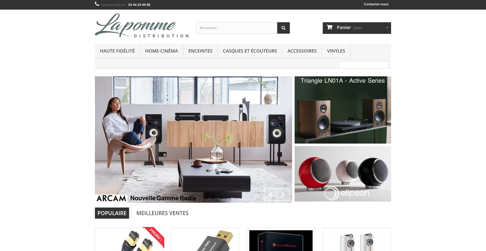 Website screenshot of Boutique.lapomme-distribution.fr
