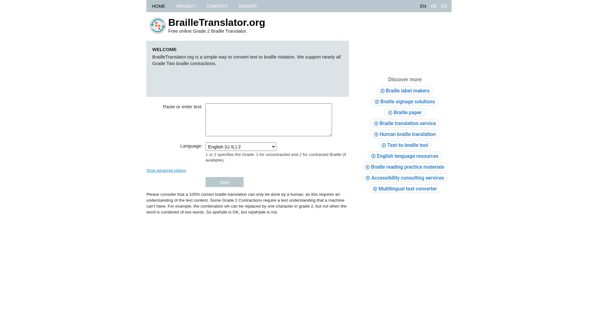 Brailletranslator.org