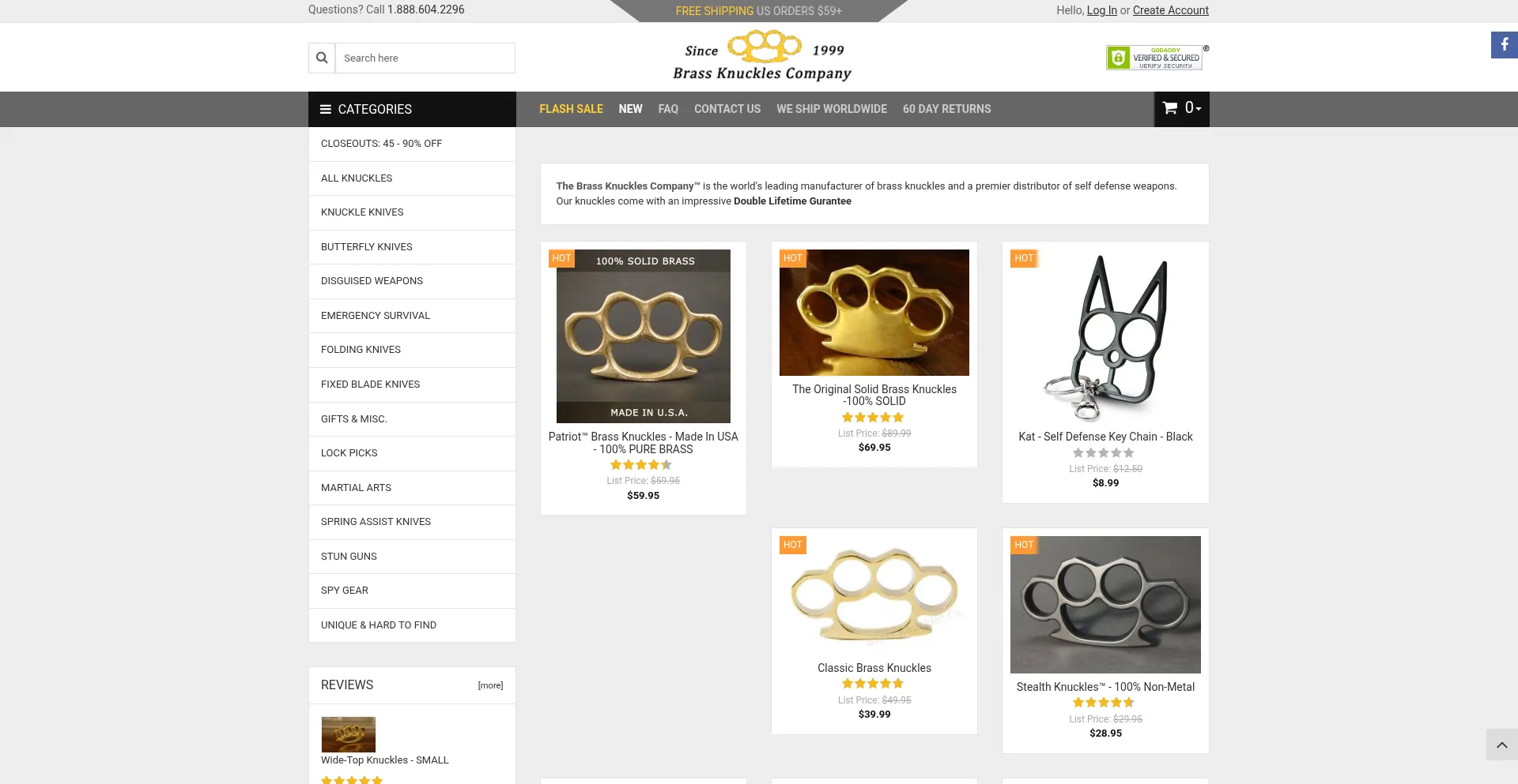 Brassknucklescompany.com Screenshot