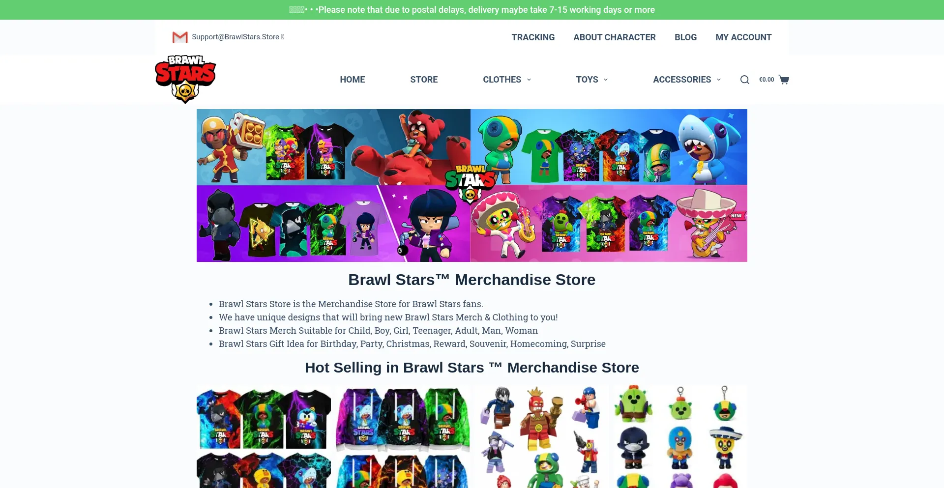 Website screenshot of Brawlstars.store