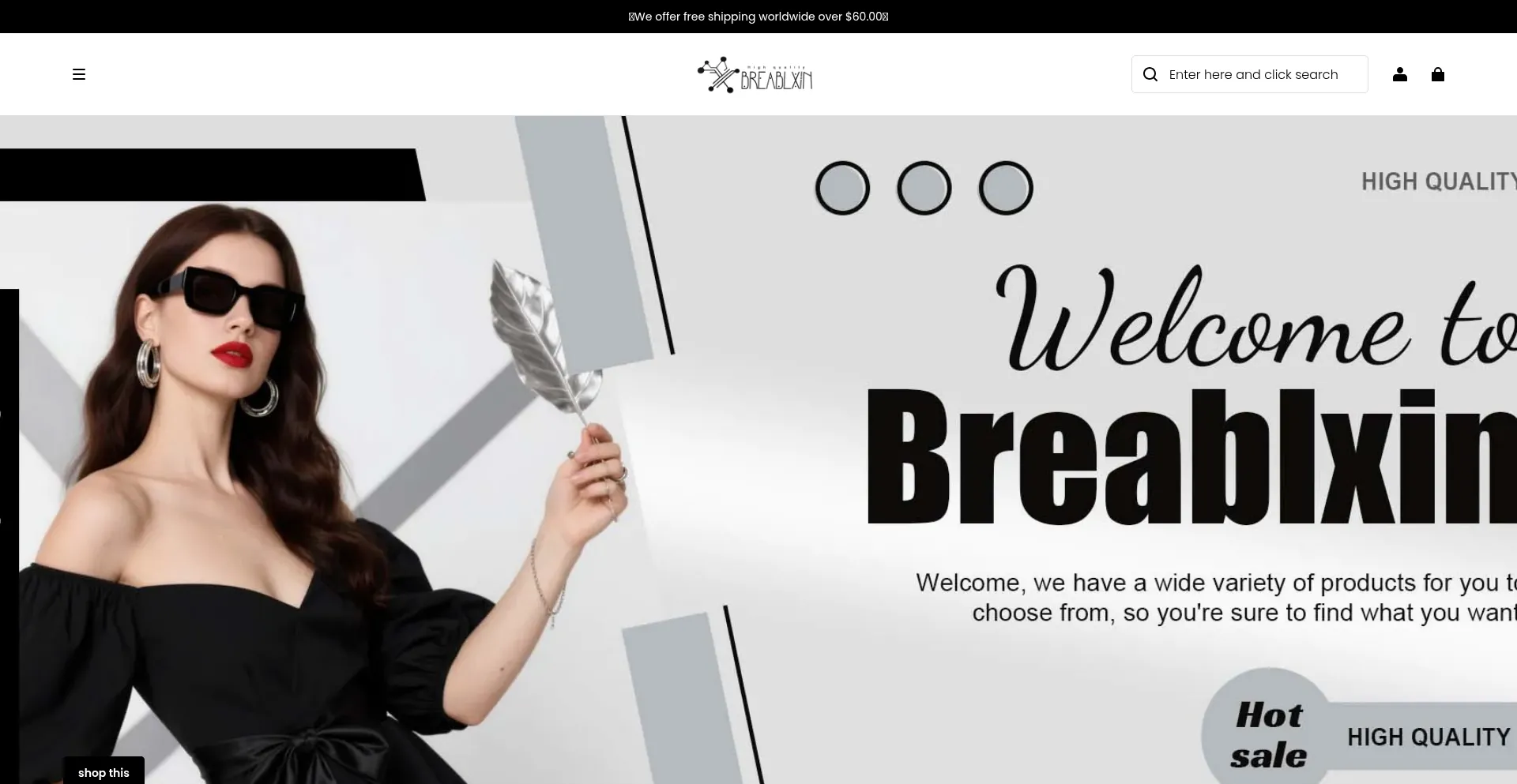 Website screenshot of Breablxin.com