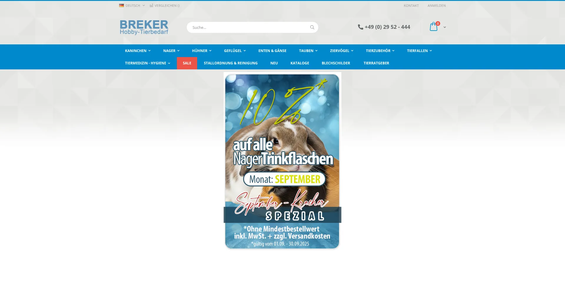 Website screenshot of Breker.de