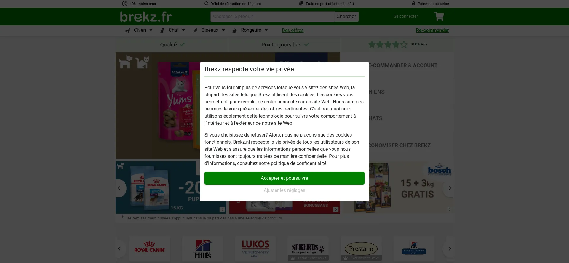 Website screenshot of Brekz.fr