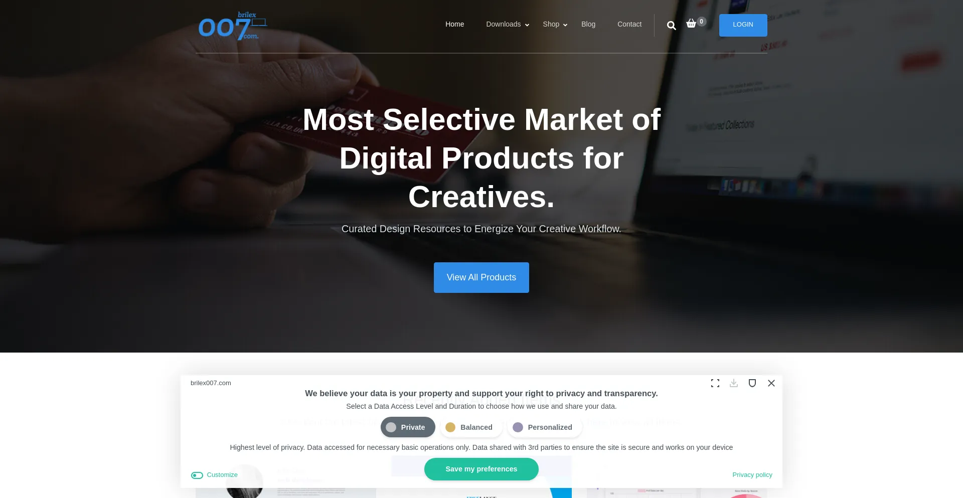 Website screenshot of Brilex007.com