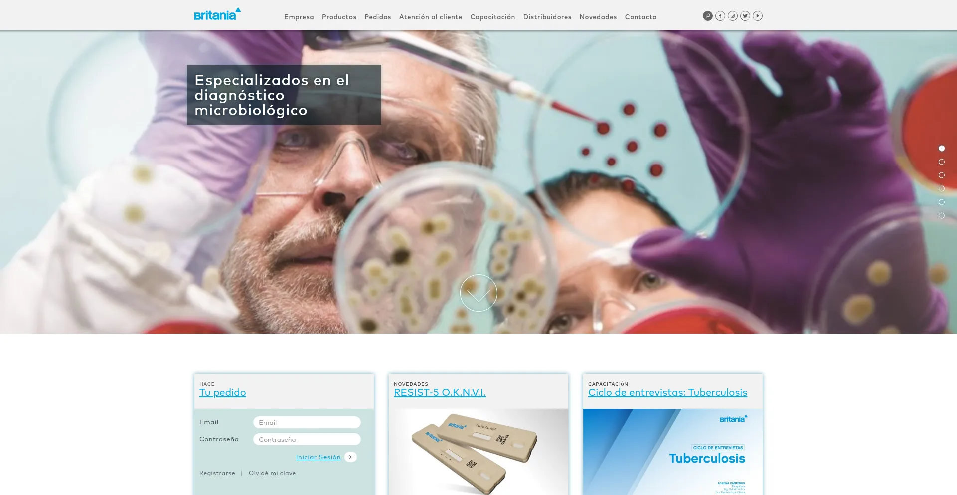 Website screenshot of Britanialab.com