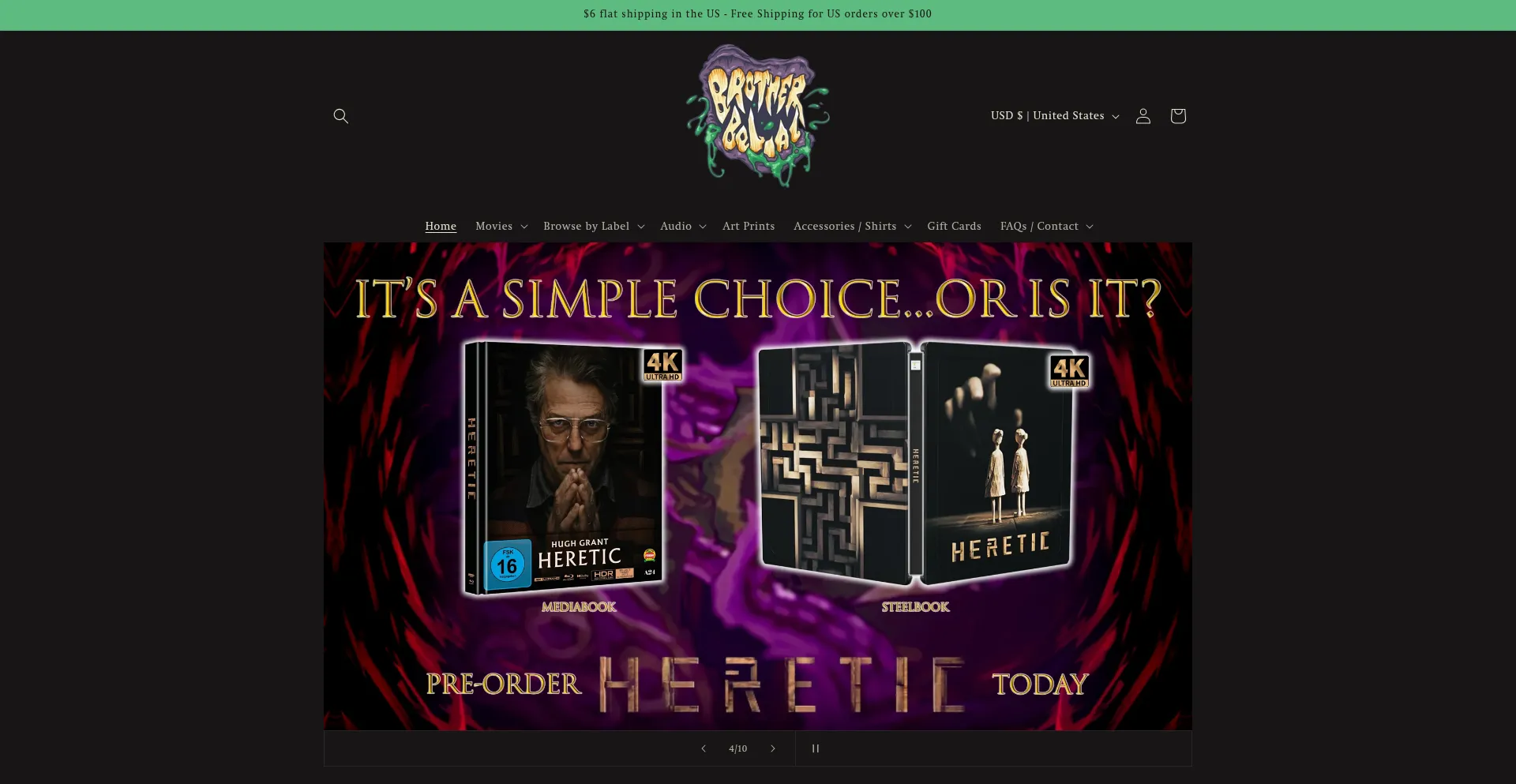 Website screenshot of Brotherbelial.com