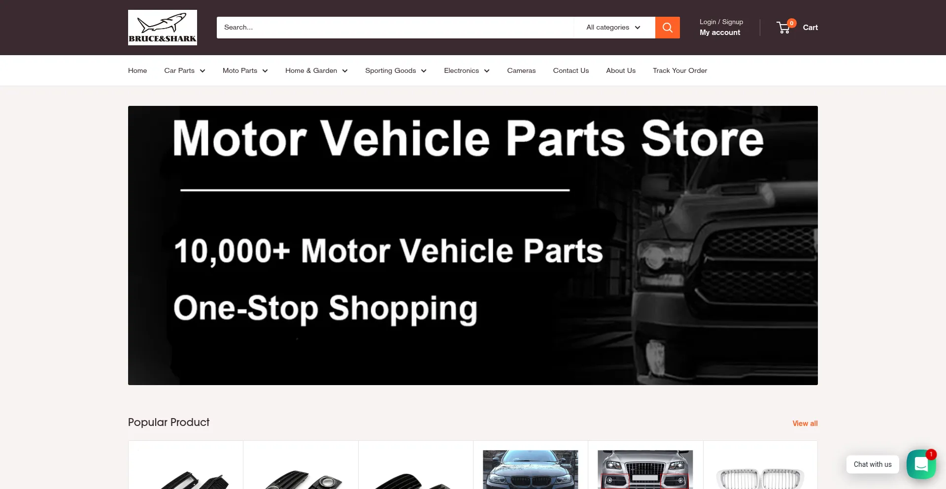 Website screenshot of Bruceshark.com