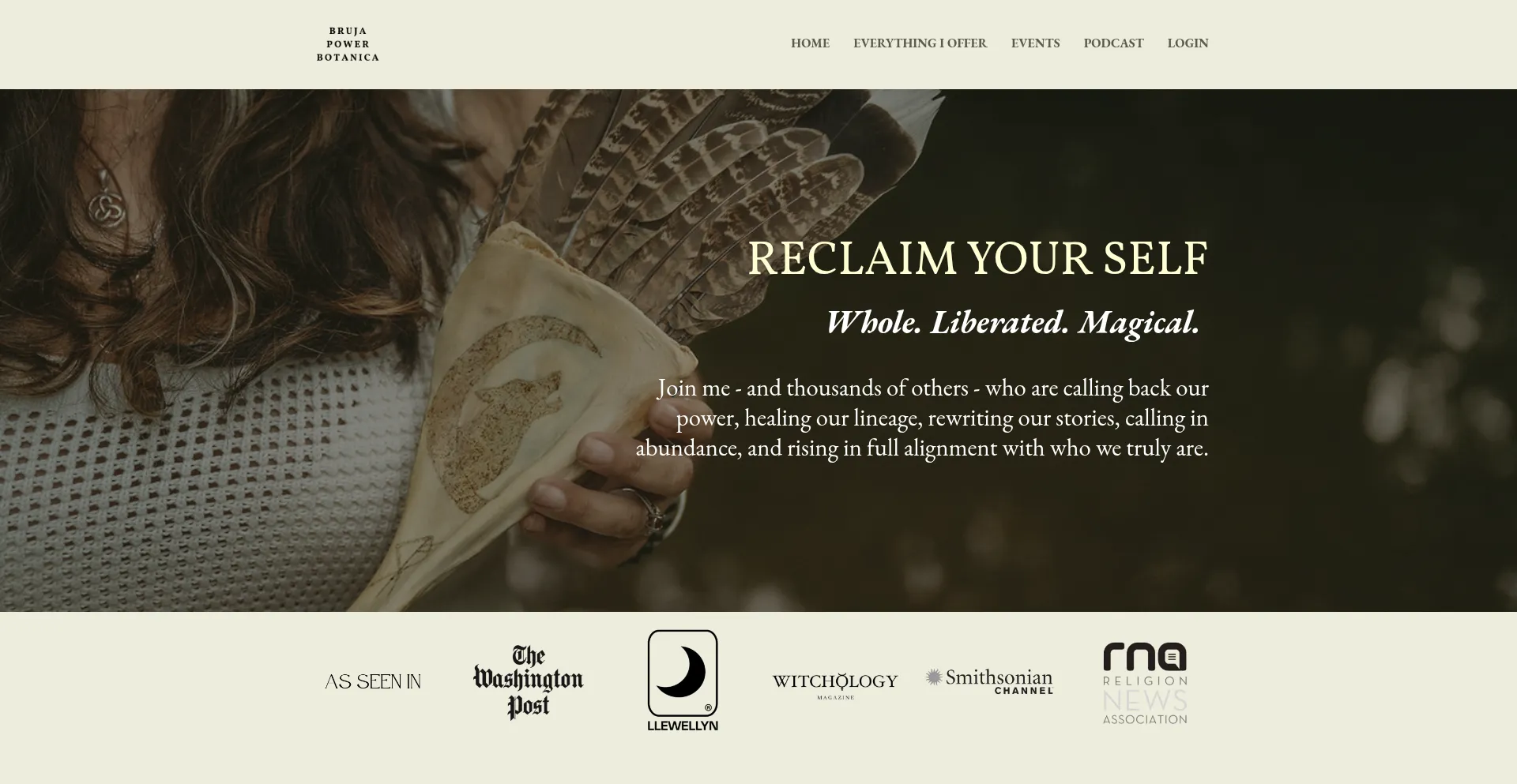 Website screenshot of Bruja.us