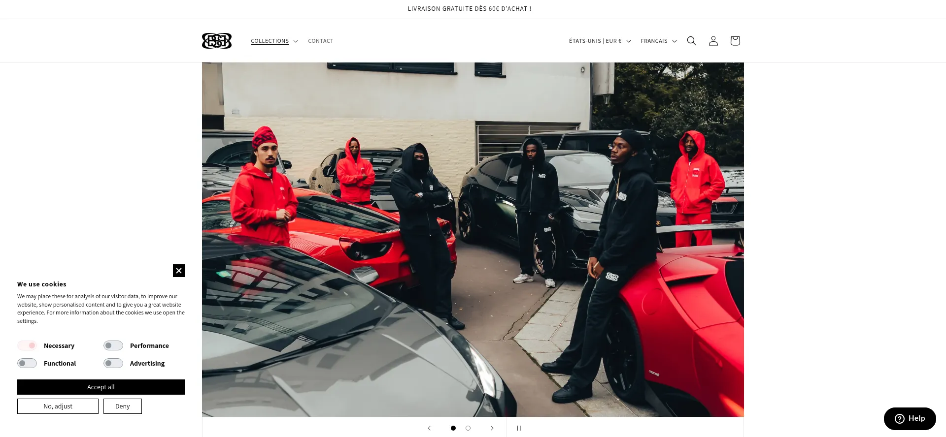 Website screenshot of Bsbstore.fr