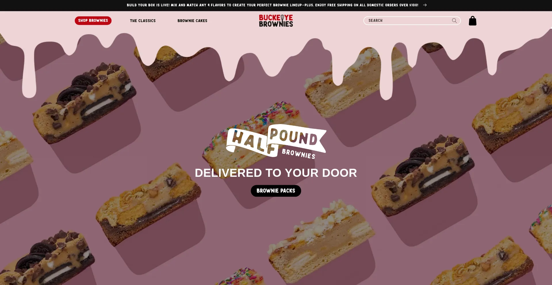 Website screenshot of Buckeyebrownies.com