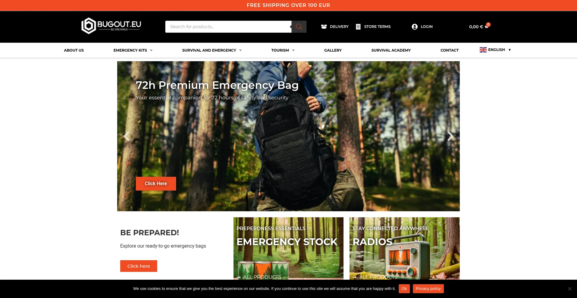 Website screenshot of Bugout.eu