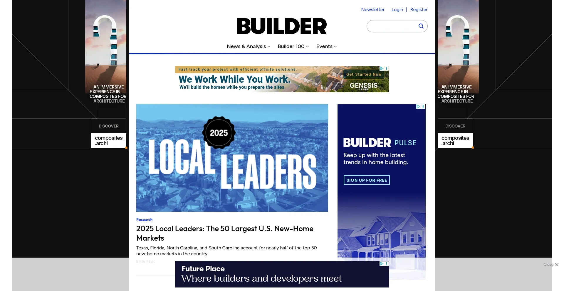 Website screenshot of Builderonline.com