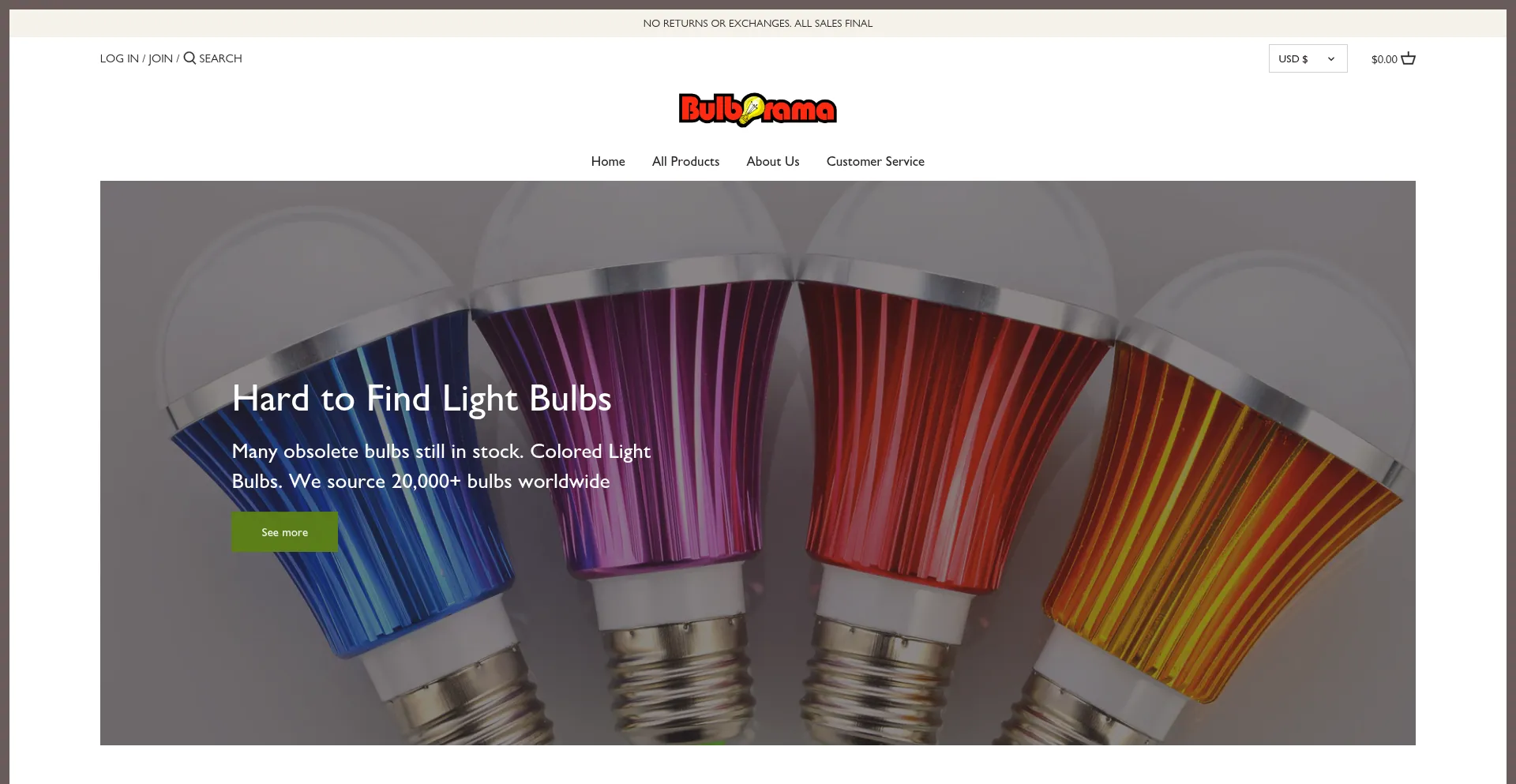 Bulborama.com Screenshot