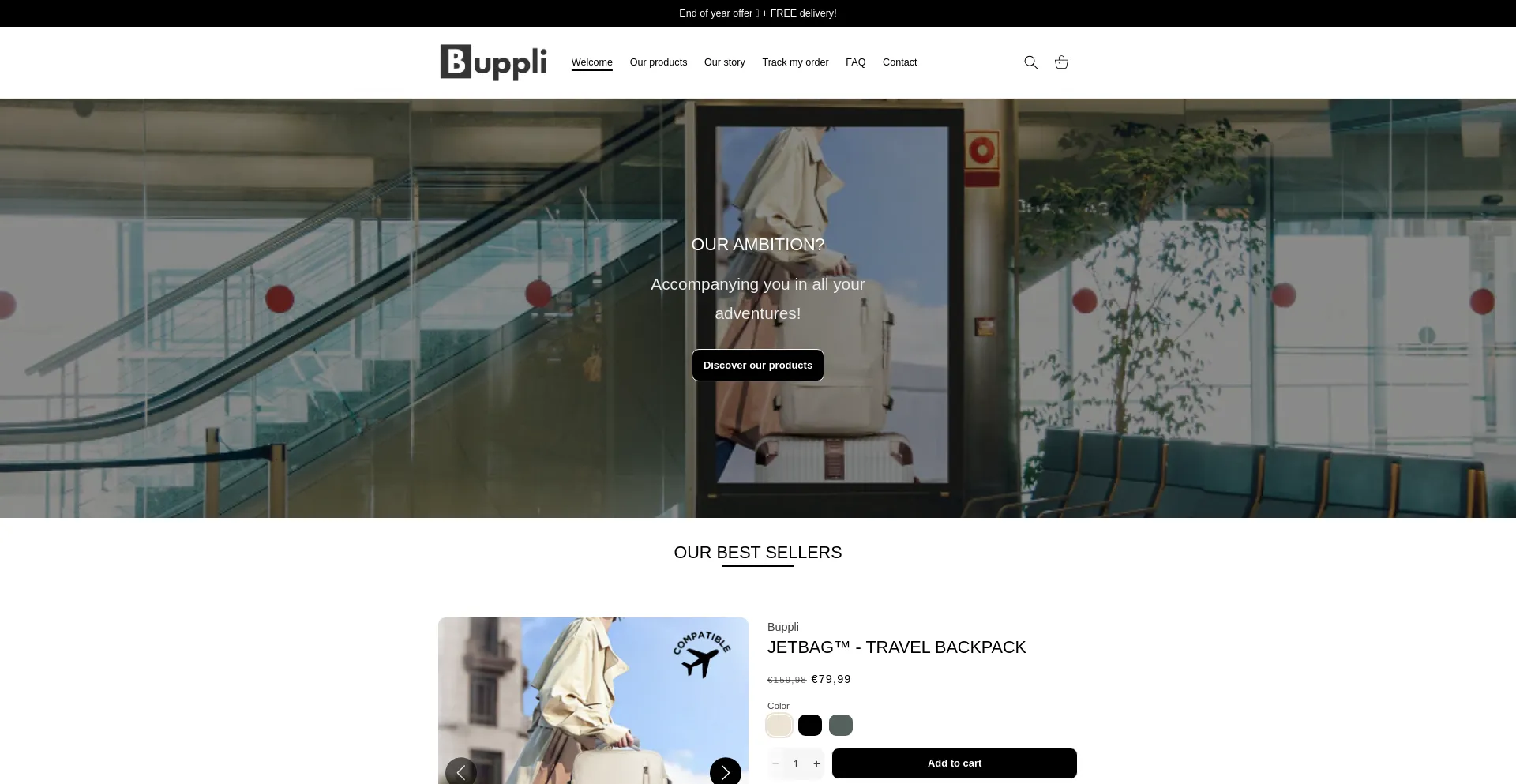 Website screenshot of Buppli.com