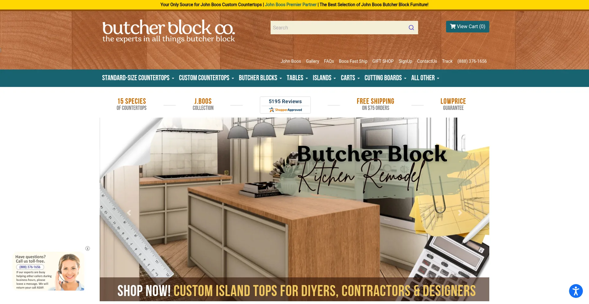 Website screenshot of Butcherblockco.com
