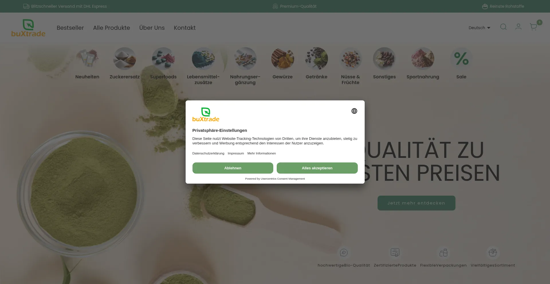 Website screenshot of Buxtrade.de