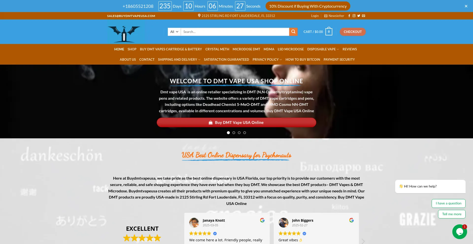 Website screenshot of Buydmtvapeusa.com