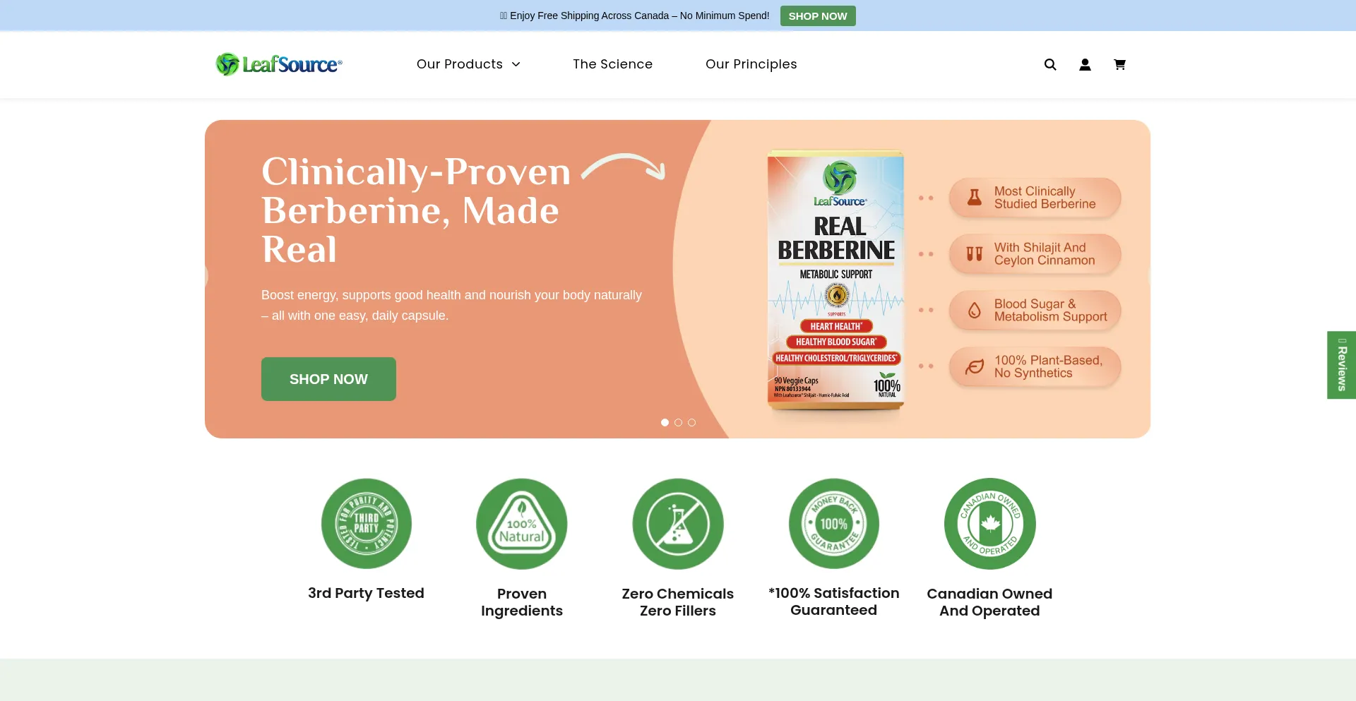 Website screenshot of Buyleafsource.ca