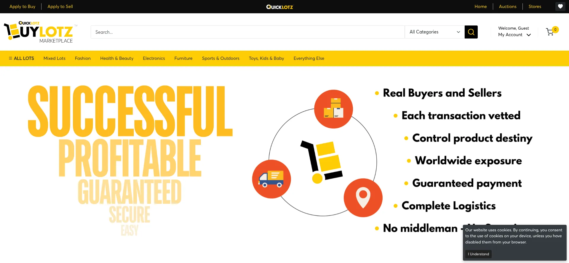 Website screenshot of Buylotz.com