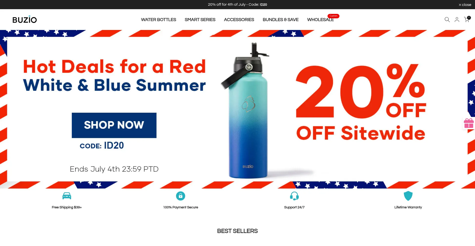 Website screenshot of Buziolife.com