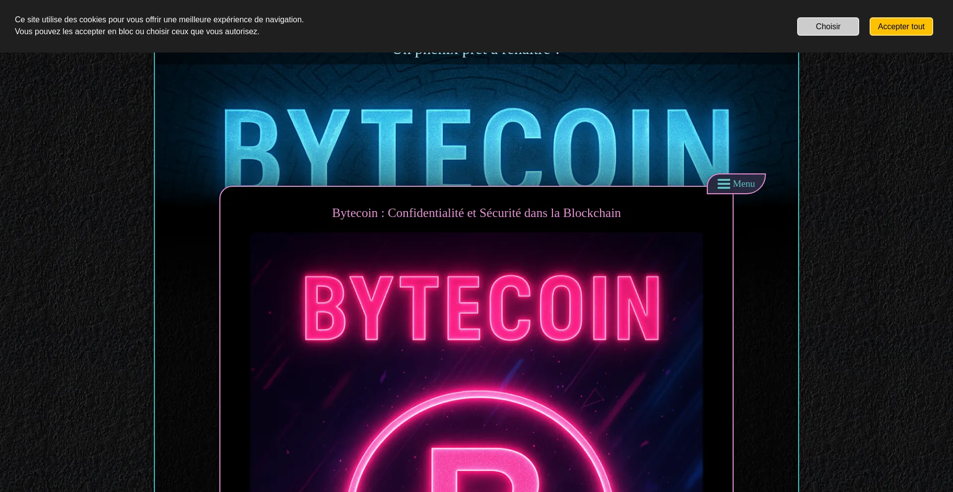 Website screenshot of Bytecoin.fr