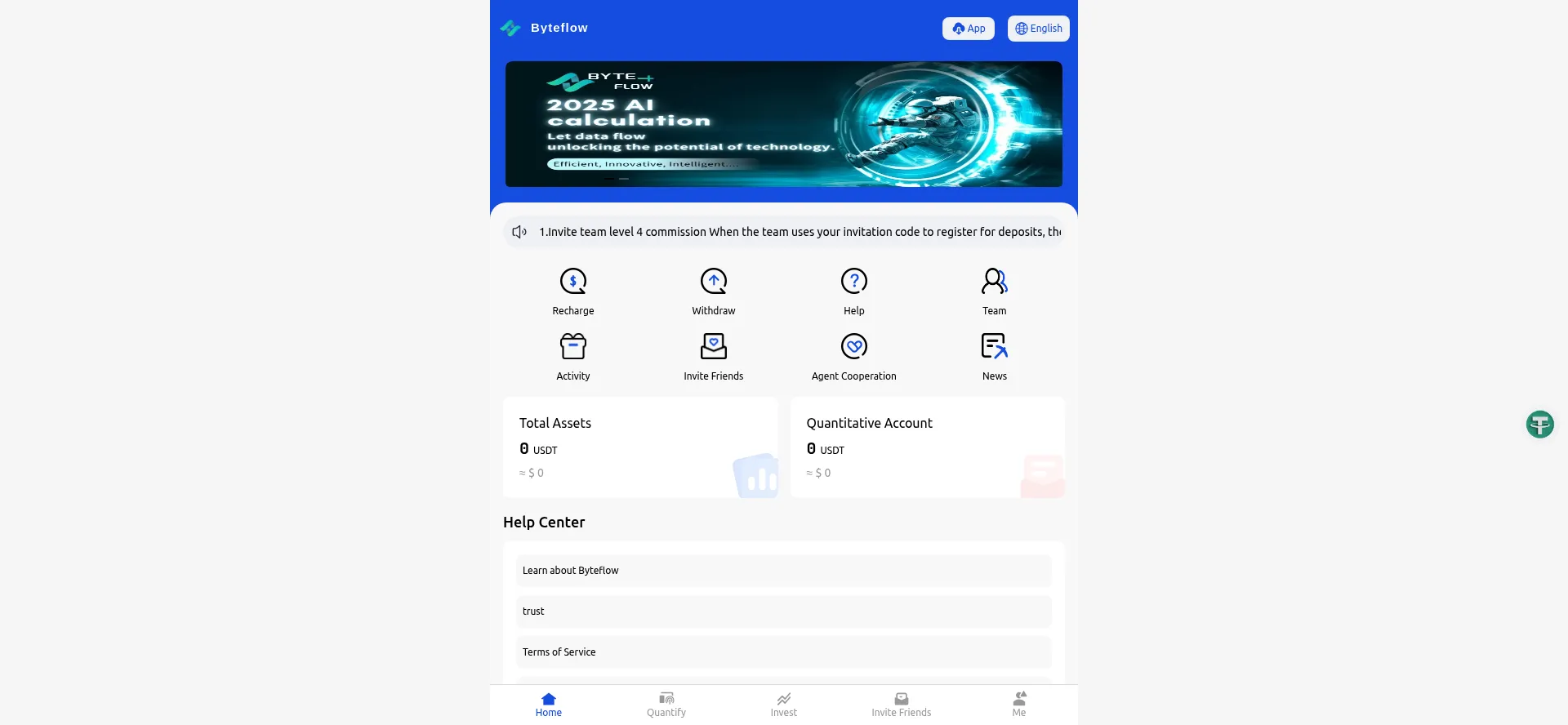 Website screenshot of Byteflow.cc