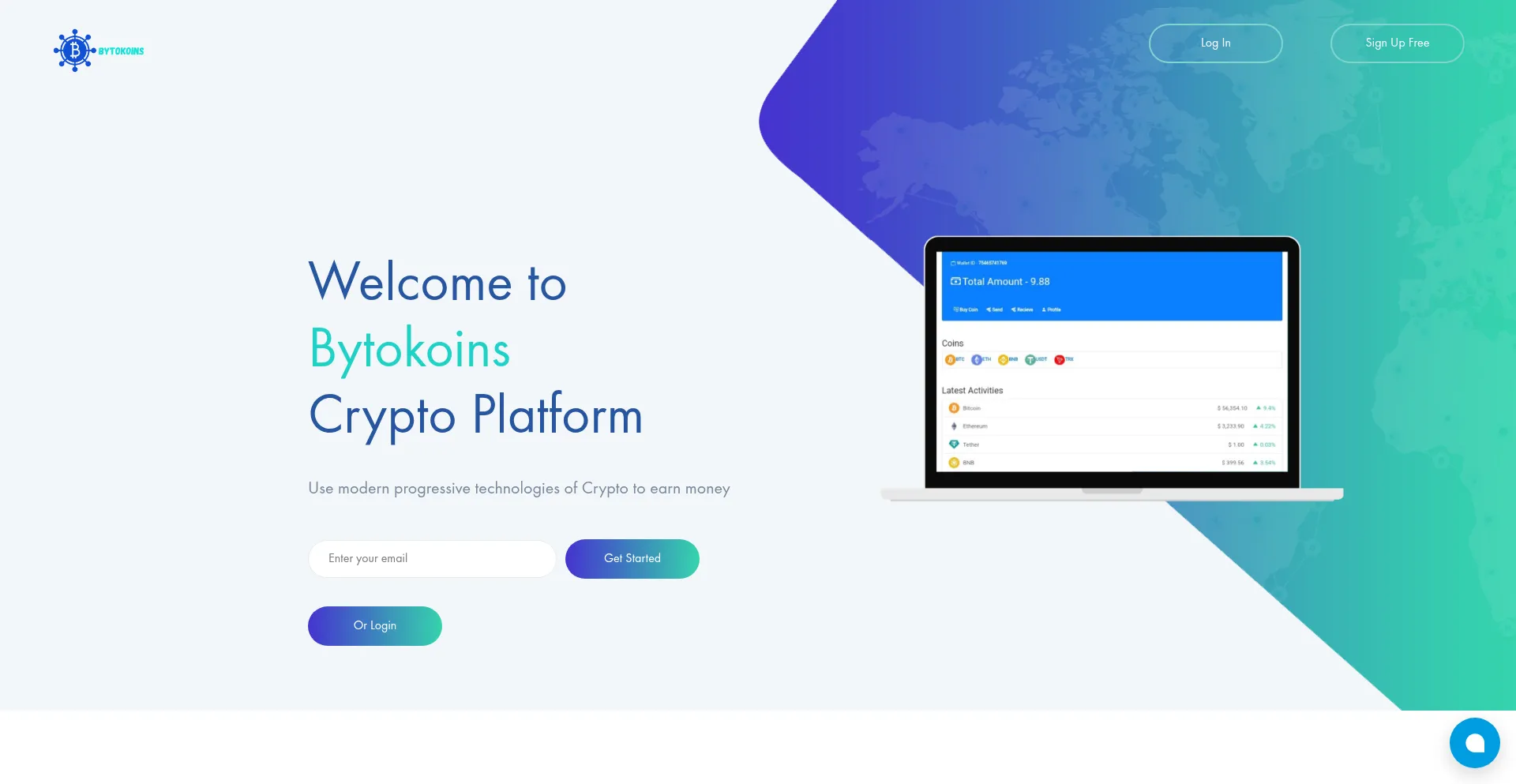 Website screenshot of Bytokons.xyz