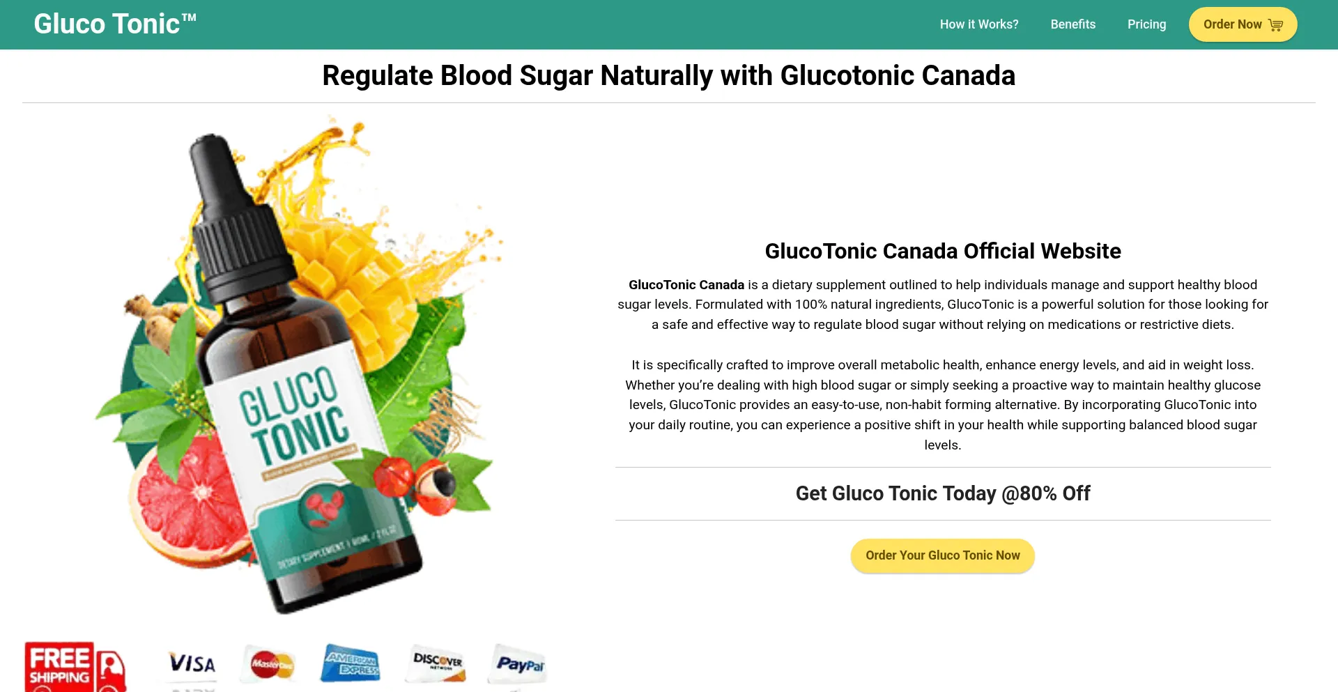 Website screenshot of Ca-glucotonic.ca