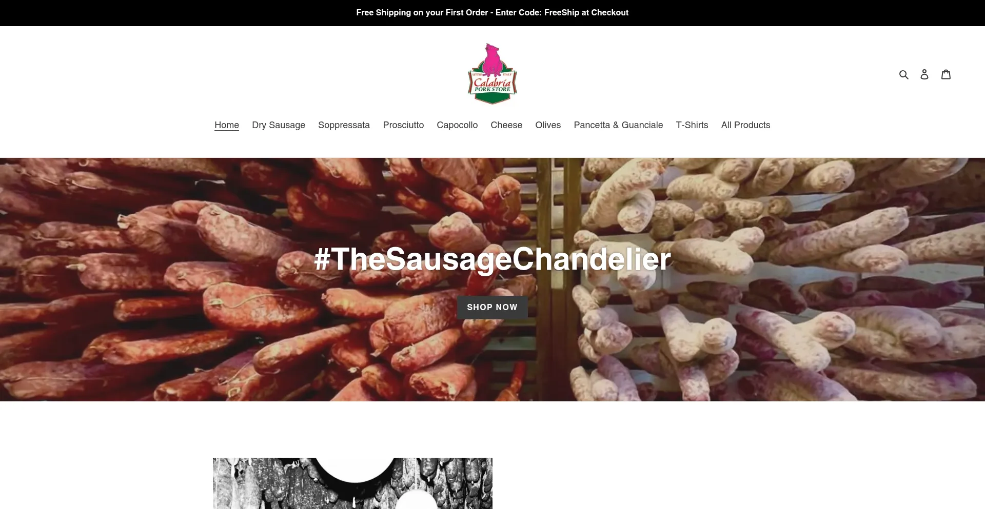 Website screenshot of Calabriapork.com