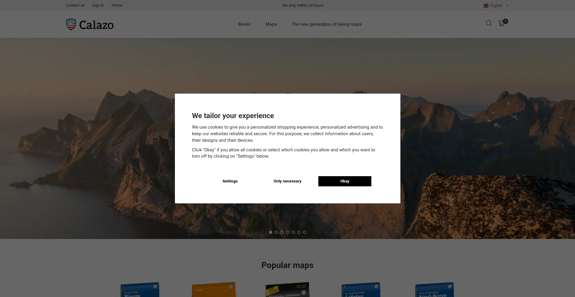 Website screenshot of Calazomaps.com