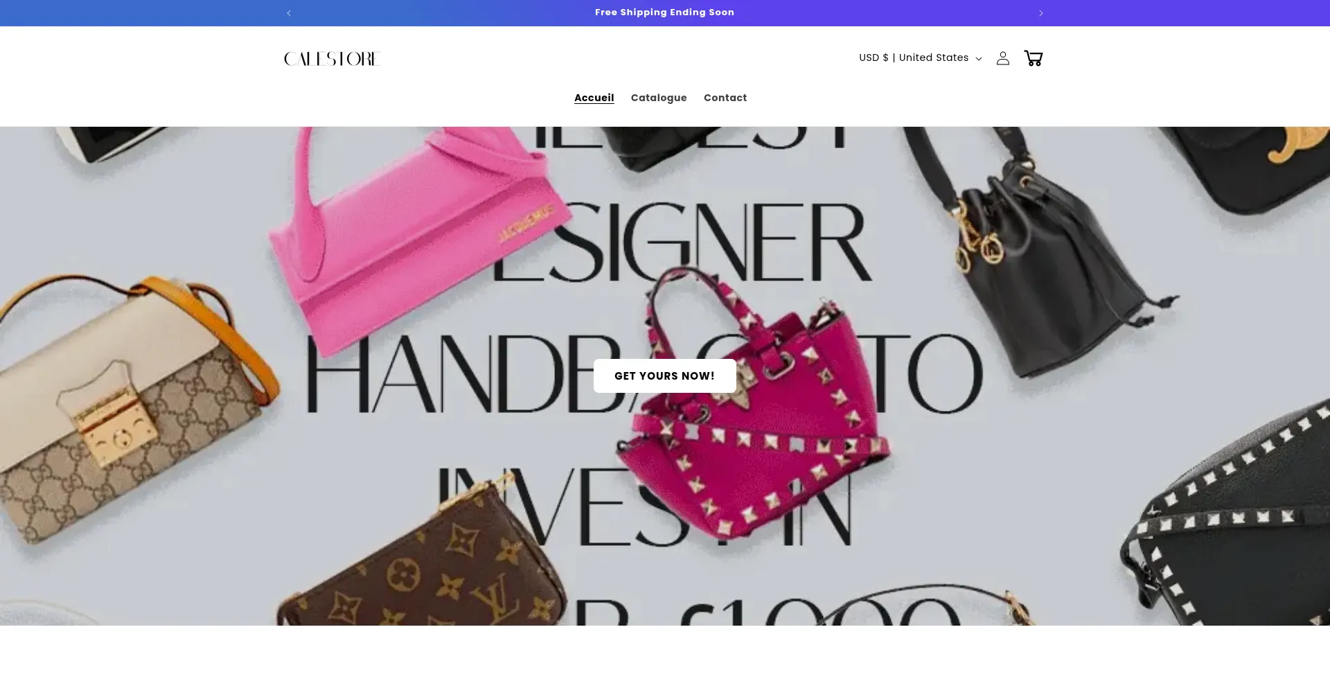 Website screenshot of Calestore.live