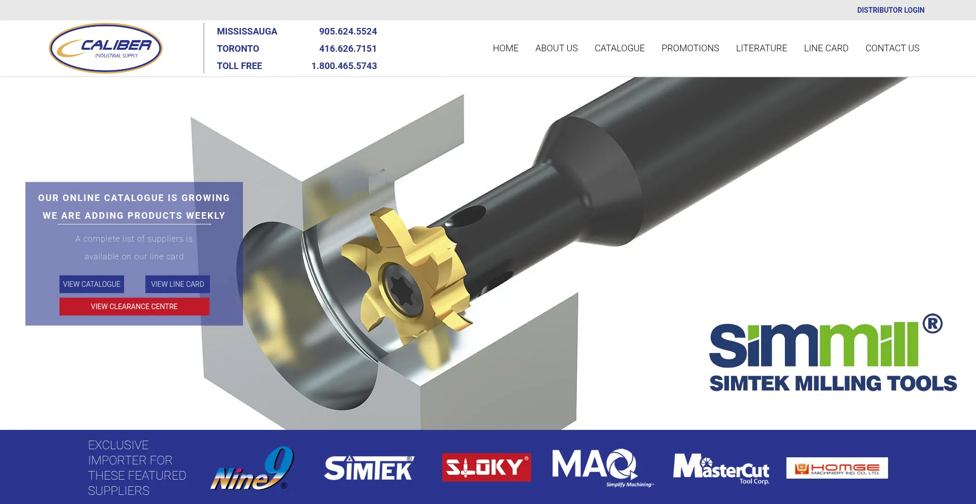 Website screenshot of Caliberindustrial.com